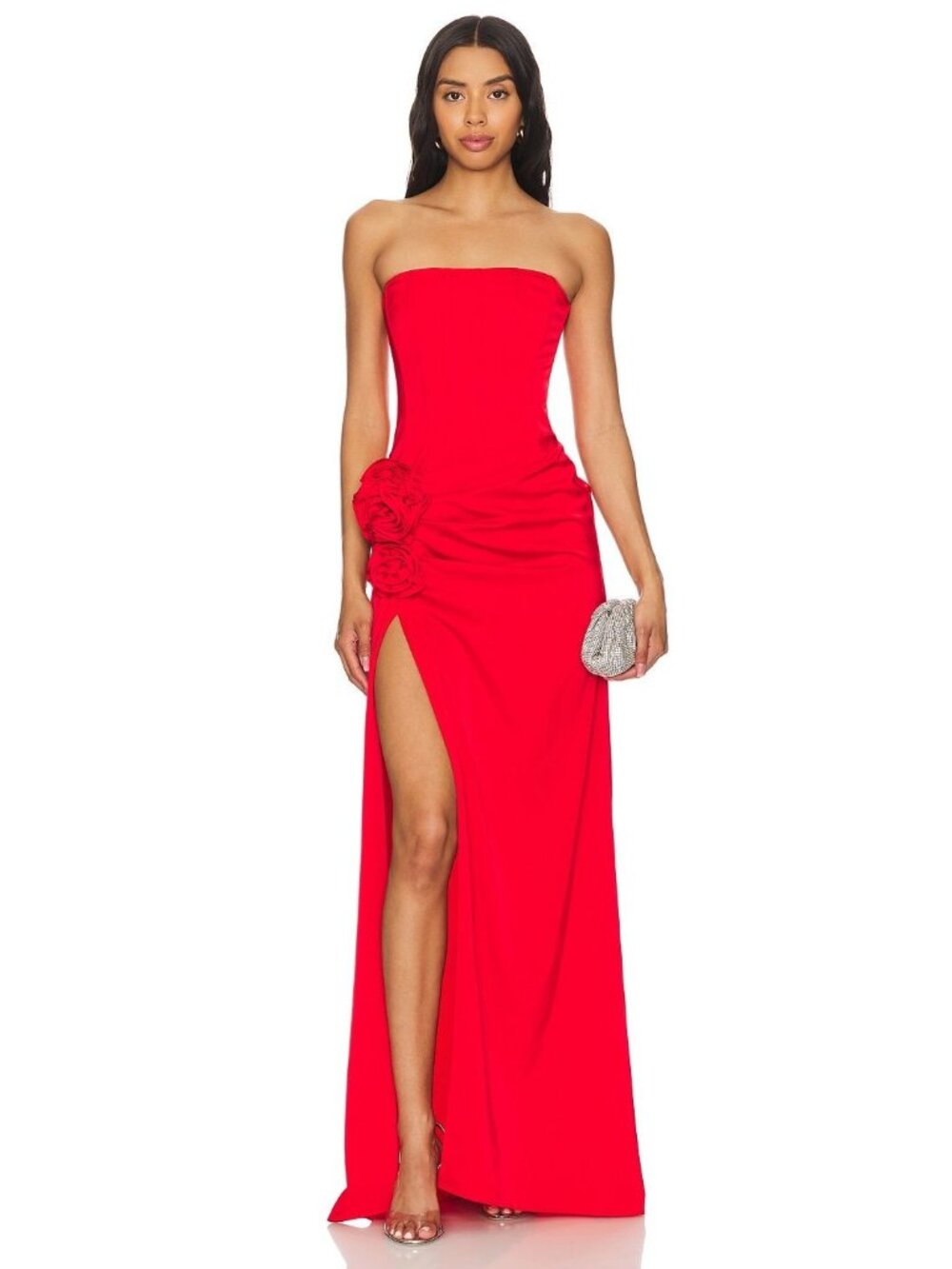 NBD Jake Corset Maxi Gown Red Womens Size Medium